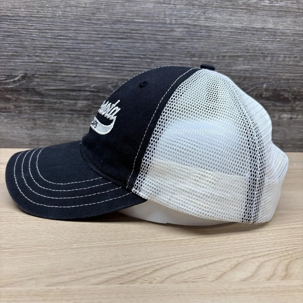 Minnesota Whitecaps Hat Cap Snap Back Mens Black White Hockey Trucker‎ Mesh